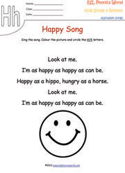 letter-h-song-worksheet